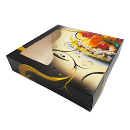 CAJA PARA ROSCON DE REYES NEGRA Y DORADA - 40 X 50 X 8 CM