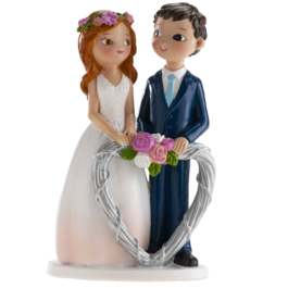 Figura decorativa tarta boda, pareja selfie.