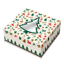 CAJA PARA TARTA ARBOL DE NAVIDAD - 30 X 7,5 CM