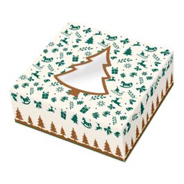 CAJA PARA TARTA ARBOL DE NAVIDAD - 28 X 7,5 CM