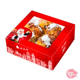 CAJA PARA TARTA ROJA "SANTA CLAUS" - 24 X 7,5 CM