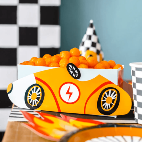 CAJAS DE PAPEL PARA SNACKS PARTYDECO - COCHES