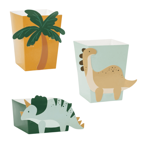 CAJAS DE PAPEL PARA SNACKS PARTYDECO - DINOSAURIOS