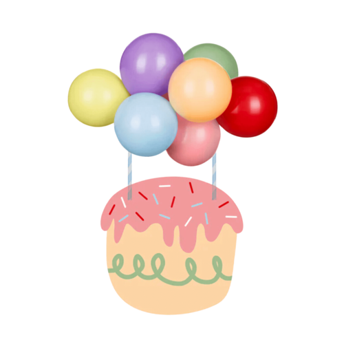 TOPPER PARA TARTA GLOBOS PARTYDECO - ARCOIRIS