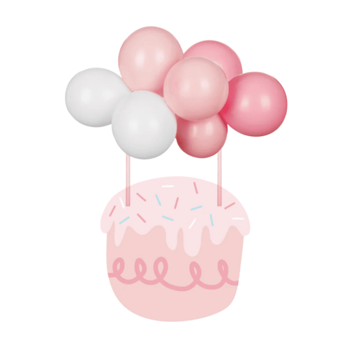 TOPPER PARA TARTA GLOBOS PARTYDECO - ROSAS