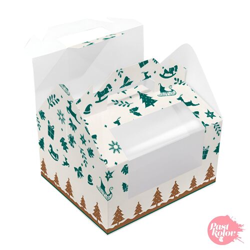 CAJA PICNIC CON ASA Y VENTANA - NAVIDAD