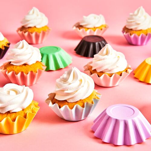 CAPSULAS CUPCAKES PARA HORNEAR "BLOOM" FUNCAKES - BLANCAS