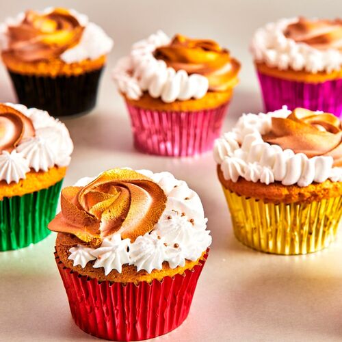 CAPSULAS CUPCAKES PAPEL ALUMINIO "FOIL" FUNCAKES - ROSA METALICO