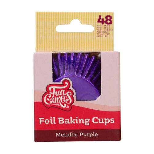 CAPSULAS CUPCAKES PAPEL ALUMINIO "FOIL" FUNCAKES - PURPURA METALICO