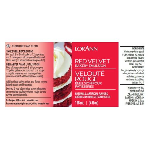 EMULSION DE PANADERIA LORANN - RED VELVET (118 ML)