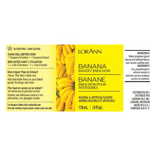 EMULSION DE PANADERIA LORANN - PLATANO / BANANA (118 ML)