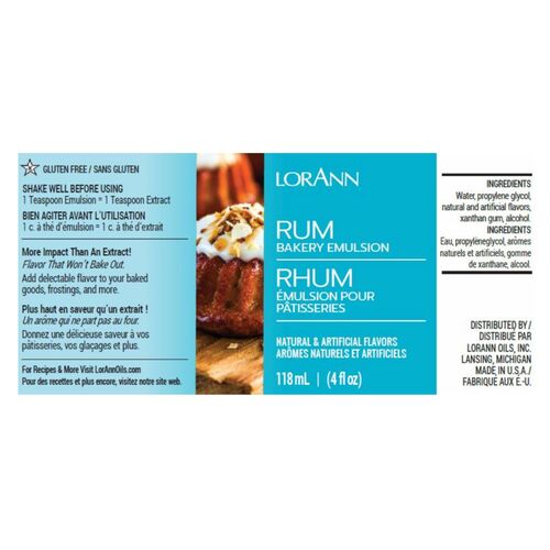 EMULSION DE PANADERIA LORANN - RON / RUM (118 ML)