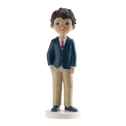 FIGURA PARA TARTA COMUNION - NIÑO CON CORBATA ROJA