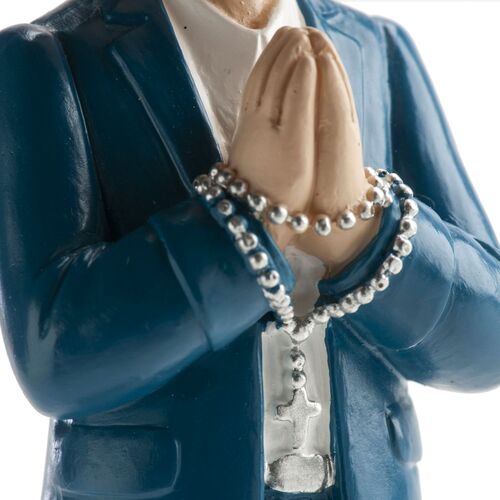 FIGURA PARA TARTA COMUNION - NIÑO CON TRAJE AZUL Y ROSARIO