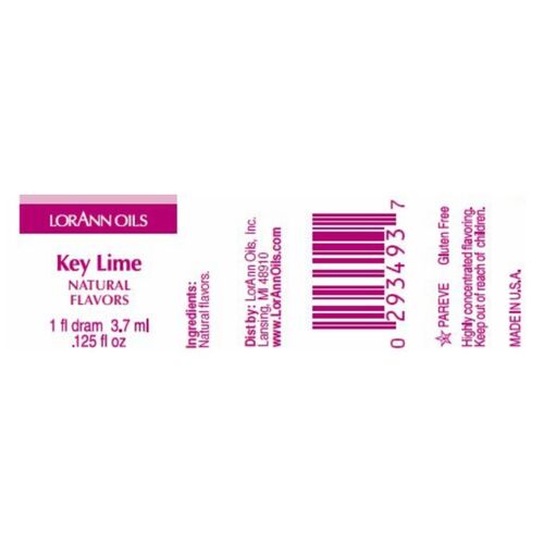 ACEITE AROMATICO LORANN - LIMA ACIDA / KEY LIME (3,7 ML)